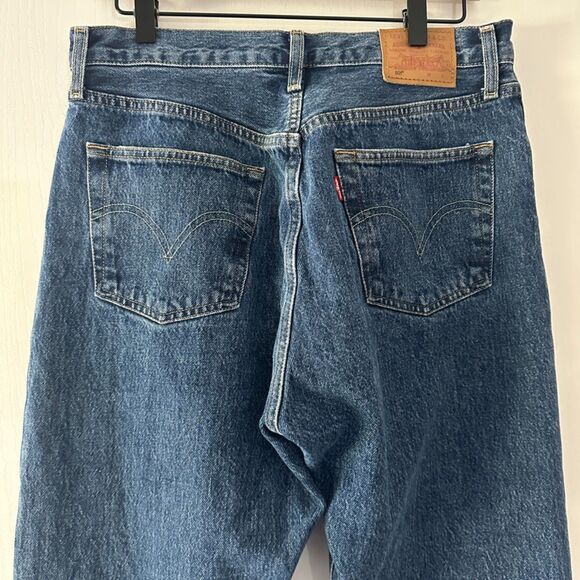 Levi’s 501 Womens High Waisted Blue Button Fly Denim Cotton Premium Jeans 30x28 - Picture 7 of 9